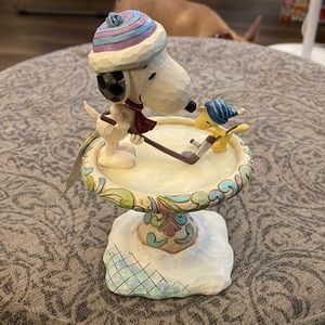 Jim Shore “Friendly Face-Off” Snoopy and Woodstock figurine.